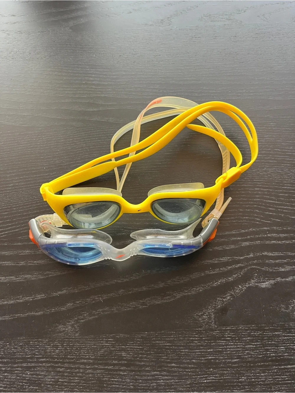 Speedo Swim Goggles Lot Clear Blue Biofuse & Bright Yellow Youth Adult 6.5
